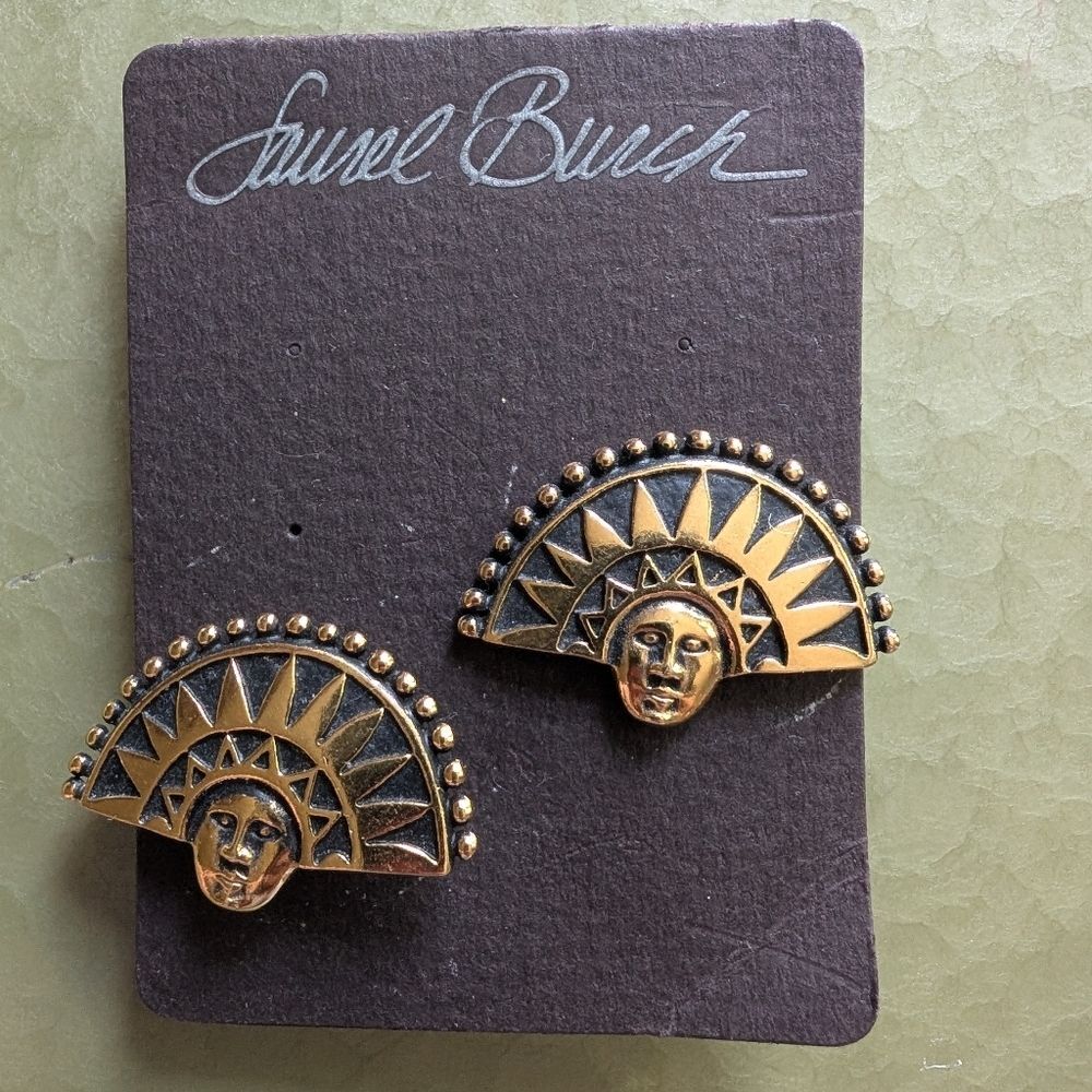 Laurel Burch Gold Sun Earrings NWT